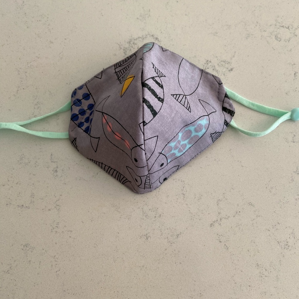 Handmade Kids Fish Print Face Mask